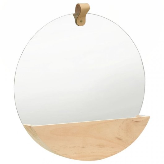 Vidaxl Espejo De Pared De Madera Maciza De Pino 35 Cm