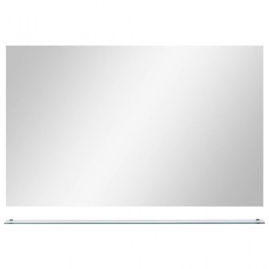 Vidaxl Espejo De Pared Con Estante De Vidrio Templado 100x60 Cm