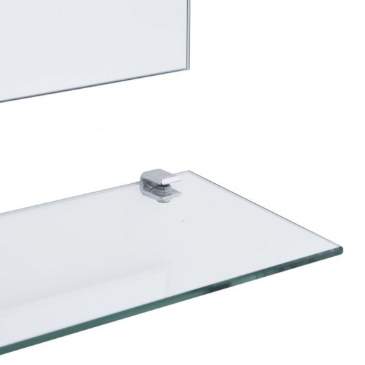 Vidaxl Espejo De Pared Con Estante De Vidrio Templado 100x60 Cm