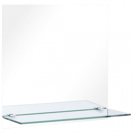 Vidaxl Espejo De Pared Con Estante De Vidrio Templado 50x50 Cm