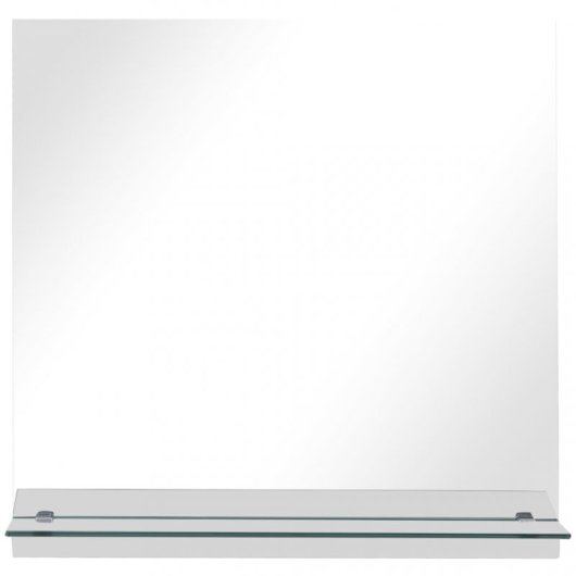 Vidaxl Espejo De Pared Con Estante De Vidrio Templado 50x50 Cm
