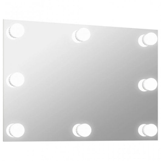 Vidaxl Espejo De Pared Con Luces Led Rectangular De Vidrio
