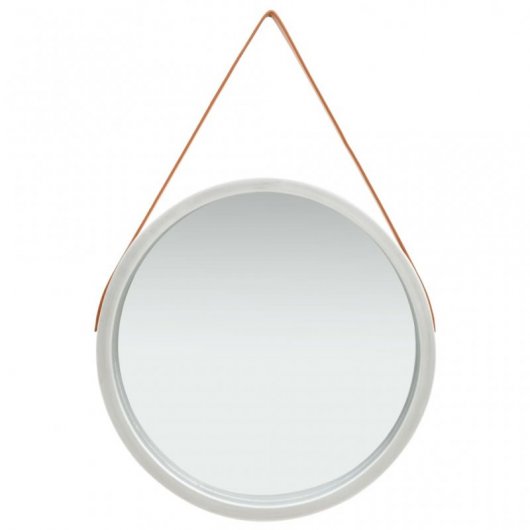 Vidaxl Espejo De Pared Con Correa Plateado 60 Cm