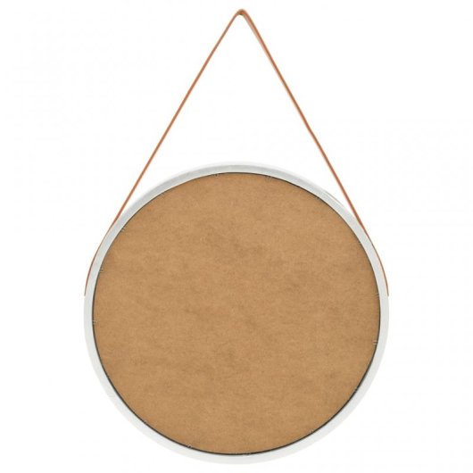 Vidaxl Espejo De Pared Con Correa Plateado 60 Cm