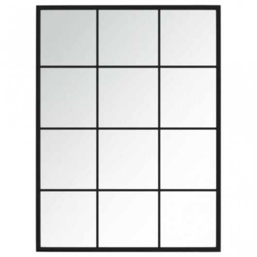 Vidaxl Espejo De Pared Metal Negro 80x60 Cm