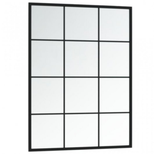 Vidaxl Espejo De Pared Metal Negro 80x60 Cm