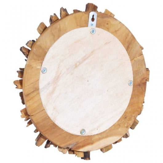 Vidaxl Espejo De Pared Redondo Teca 60 Cm Marrón Marrón-60x60