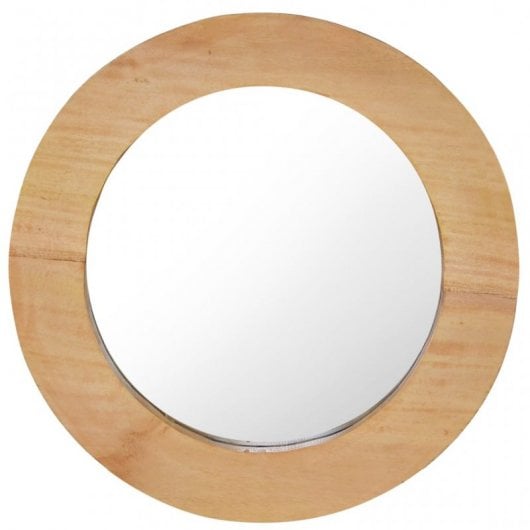 Vidaxl Espejo De Pared Redondo Teca 40 Cm Marrón Marrón-40x40