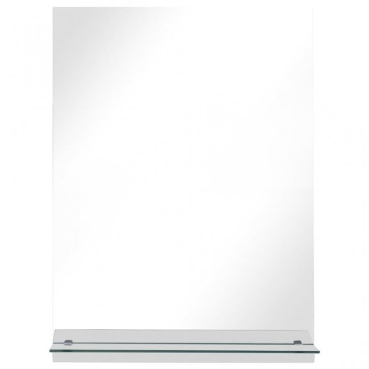 Vidaxl Espejo De Pared Con Estante De Vidrio Templado 50x70 Cm