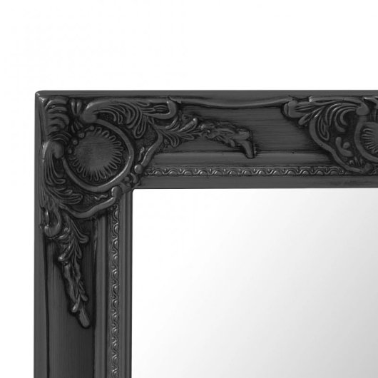 Vidaxl Espejo De Pared Estilo Barroco Negro 50x50 Cm