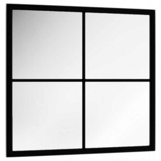 Vidaxl Espejo De Pared Metal Negro 40x40 Cm