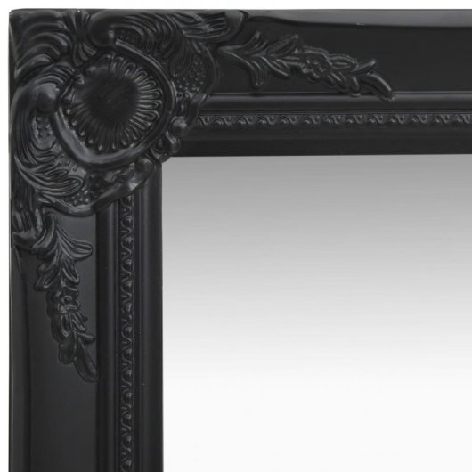 Vidaxl Espejo De Pared Estilo Barroco Negro 40x40 Cm