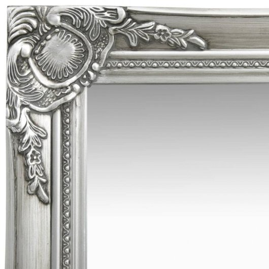 Vidaxl Espejo De Pared Estilo Barroco Plateado 40x40 Cm
