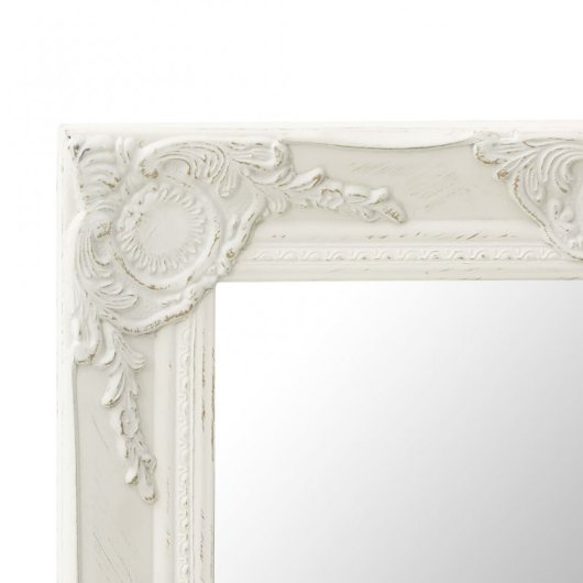 Vidaxl Espejo De Pared Estilo Barroco Blanco 50x50 Cm