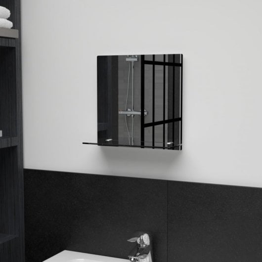 Vidaxl Espejo De Pared Con Estante De Vidrio Templado 30x30 Cm