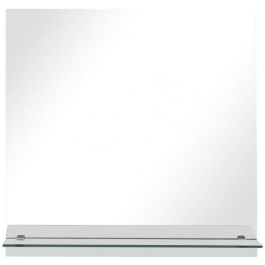 Vidaxl Espejo De Pared Con Estante De Vidrio Templado 30x30 Cm