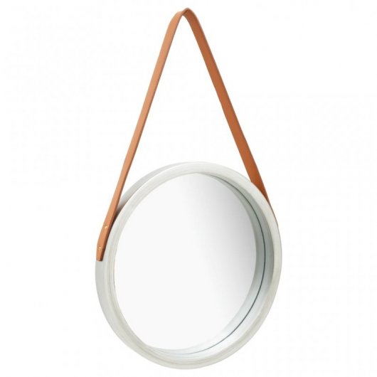 Vidaxl Espejo De Pared Con Correa Plateado 40 Cm