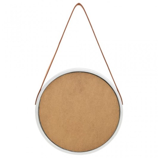 Vidaxl Espejo De Pared Con Correa Plateado 40 Cm