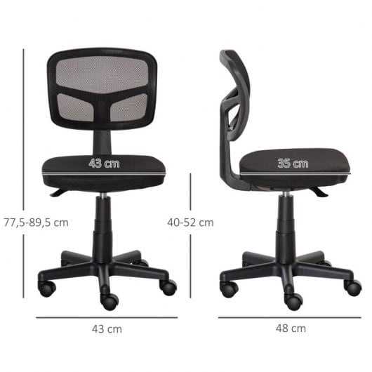 Vinsetto Silla Oficina Ergonómica Giratoria Altura Ajustable Negra