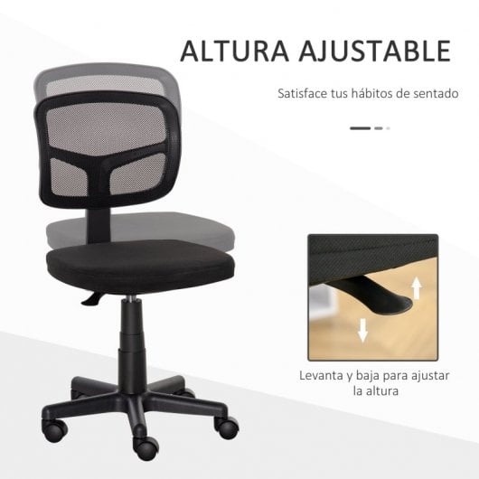 Vinsetto Silla Oficina Ergonómica Giratoria Altura Ajustable Negra