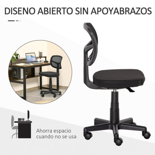 Vinsetto Silla Oficina Ergonómica Giratoria Altura Ajustable Negra