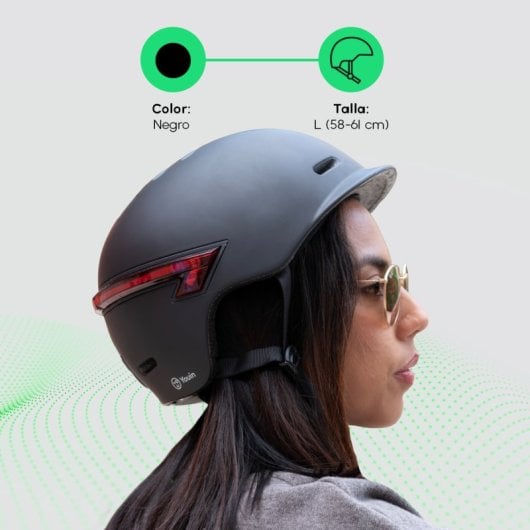 Youin Casco Smart Homologado con Luz LED Negro Talla L 58-61cm