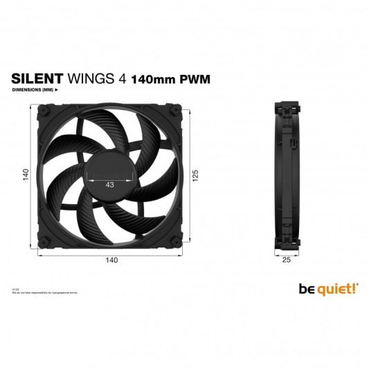 Be Quiet! Silent Wings 4 PWM Ventoinha 140mm Preta