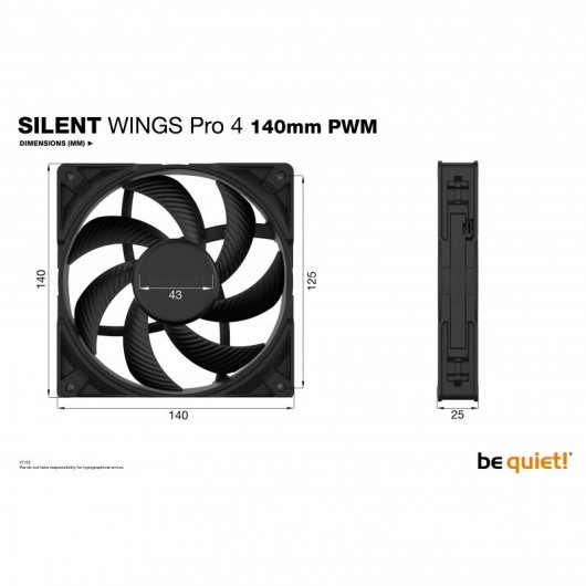 Be Quiet ! Silent Wings Pro 4 Ventilador 140mm Negro