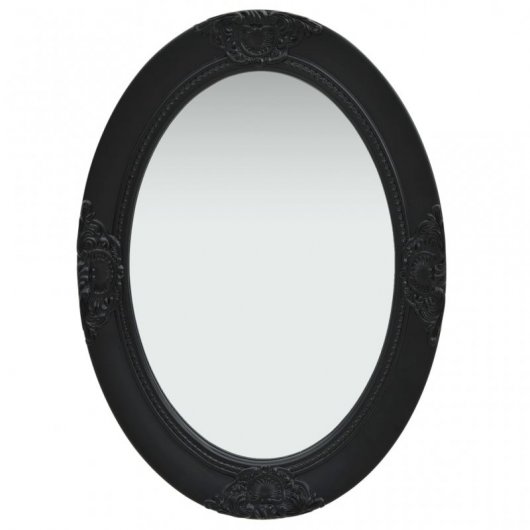 Vidaxl Espejo De Pared Estilo Barroco Negro 50x70 Cm