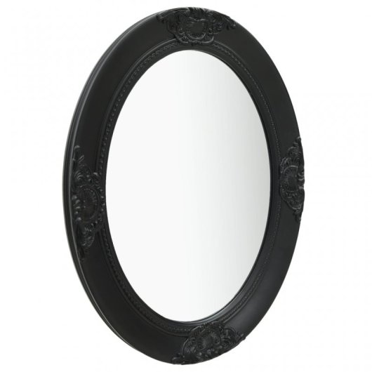 Vidaxl Espejo De Pared Estilo Barroco Negro 50x70 Cm