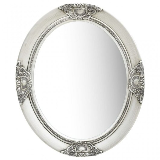 Vidaxl Espejo De Pared Estilo Barroco Plateado 50x60 Cm Plata Plata-50x60
