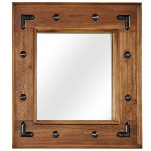 Vidaxl Espejo De Madera Maciza De Acacia 50x50 Cm
