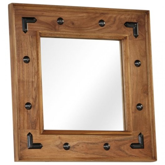 Vidaxl Espejo De Madera Maciza De Acacia 50x50 Cm