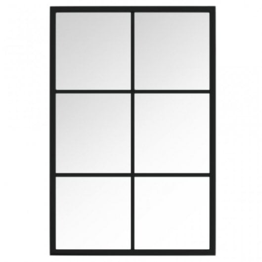 Vidaxl Espejo De Pared Metal Negro 60x40 Cm
