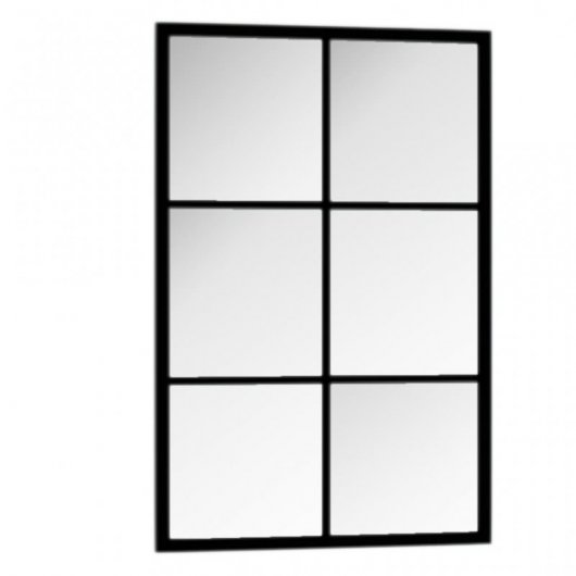 Vidaxl Espejo De Pared Metal Negro 60x40 Cm