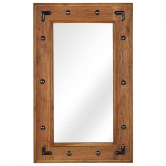 Vidaxl Espejo De Madera Maciza De Acacia 50x80 Cm