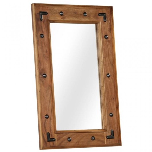 Vidaxl Espejo De Madera Maciza De Acacia 50x80 Cm