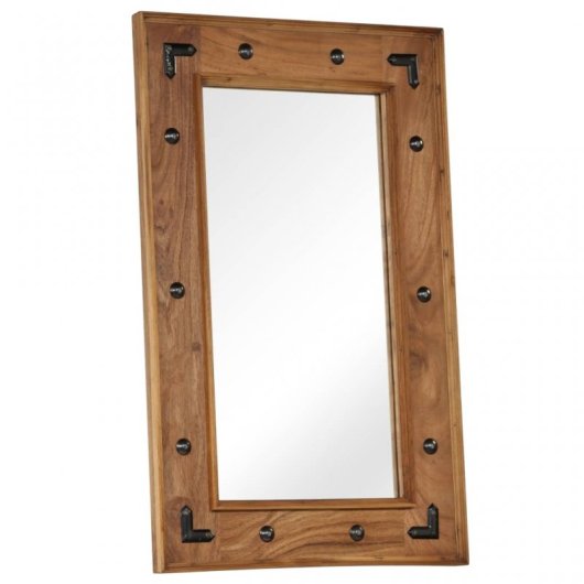 Vidaxl Espejo De Madera Maciza De Acacia 50x80 Cm