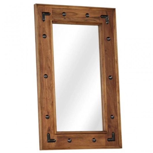 Vidaxl Espejo De Madera Maciza De Acacia 50x80 Cm