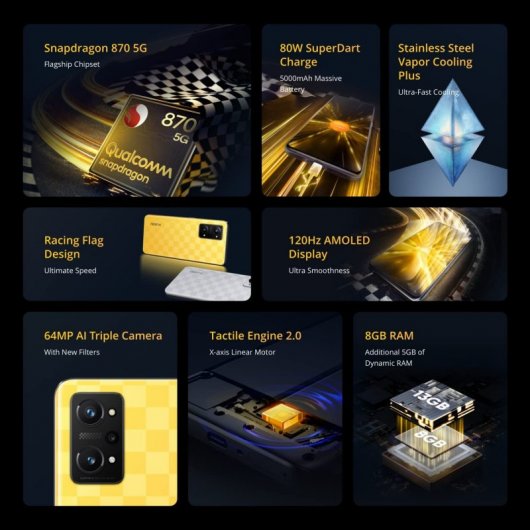 Realme GT Neo 3T 5G 8GB/128GB 6.62'' Amarelo