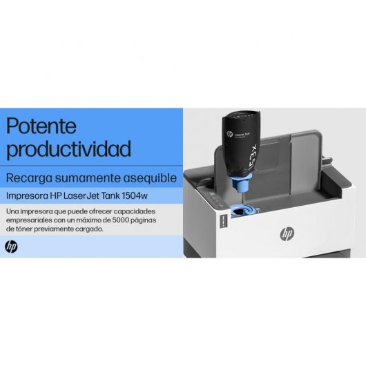 HP LaserJet Imprimante Tank 1504w, Noir et blanc, Imprimante pour Entreprises, Imprimer, Format compact; Éco-énergétique; Wi-Fi double fréquence