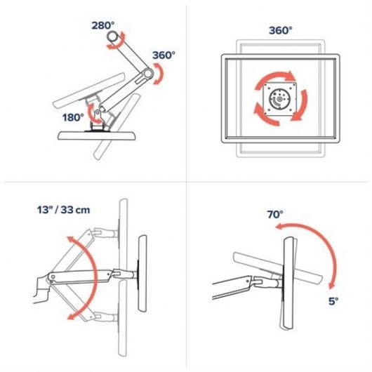 Ergotron Soporte de Escritorio Doble Brazo para Monitor 27" VESA 100x100 Máx. 18Kg