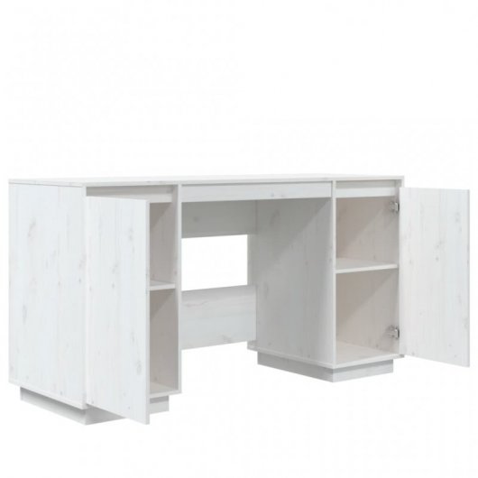 VidaXL Escrivaninha em madeira maciça de pinho branco 140x50x75cm