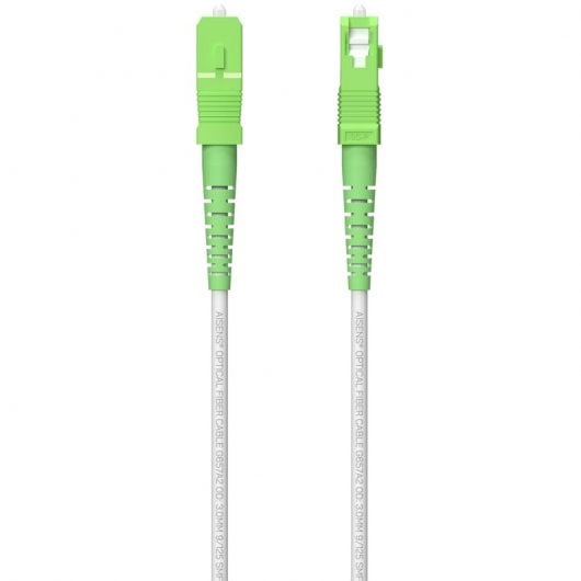 Aisens A152-0618 Cordon de brassage fibre optique SC/APC vers SC/APC monomode G657A2 120 m Blanc