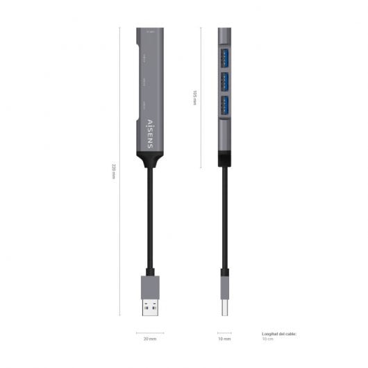 Aisens A106-0540 Hub USB 3.0 x4 Puertos