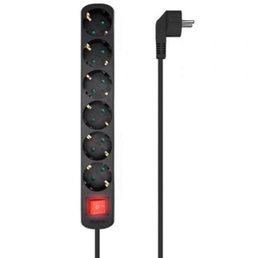 Multiprise Aisens A154-0536 6 Prises Interrupteur Protection Enfant Câble 1,4 m Noir