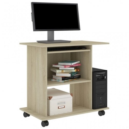 VidaXL Table d'ordinateur en aggloméré Chêne Sonoma 80x50x75cm