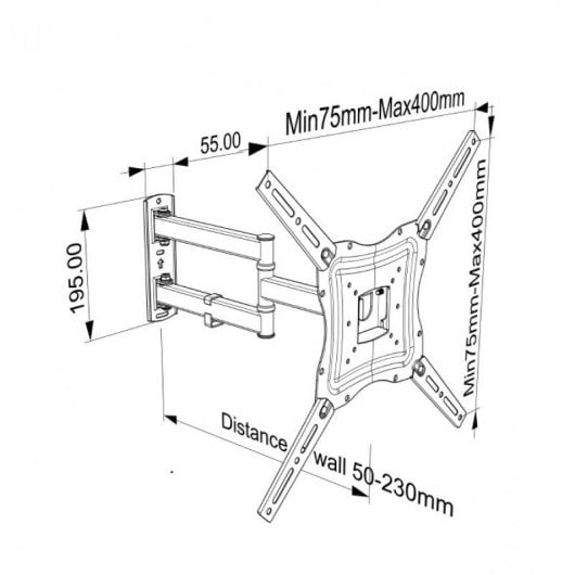 Supporto TV PcCom Essential 17-55" VESA 200x200/400x400 Max 35Kg