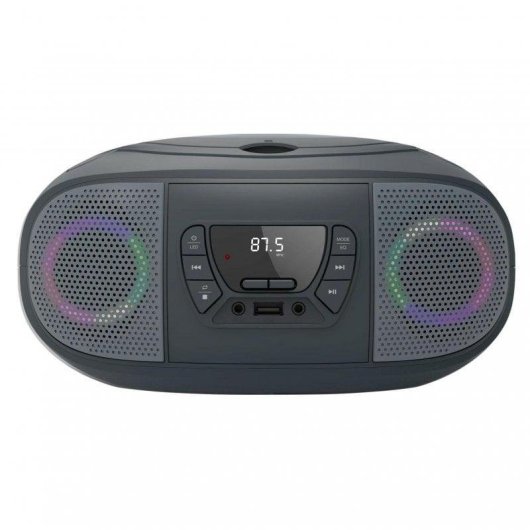 Radio CD Fonestar BOOM-GO-G 4W RMS USB FM Bluetooth AUX MP3 Portable Gris