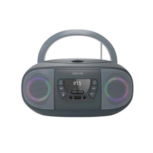 Radio CD Fonestar BOOM-GO-G 4W RMS USB FM Bluetooth AUX MP3 Portable Gris